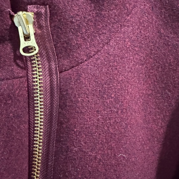 Made in Italy Wool Burgundy J.Crew Stadium Cloth Cocoon Coat NWT Size 14 - Picture 2 of 8
